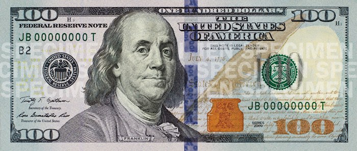 image of the front of the current USA dollar