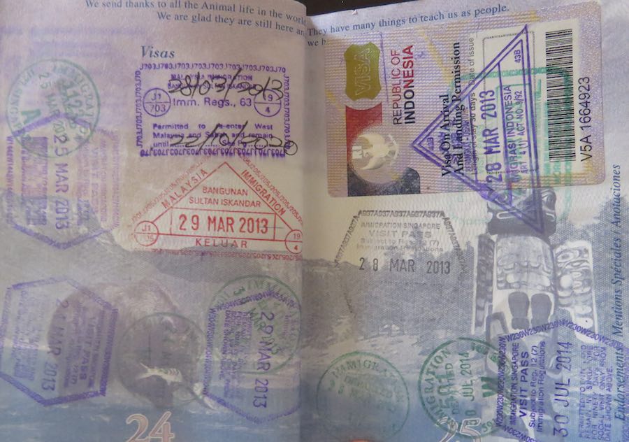 image of passport pages with visa stamps