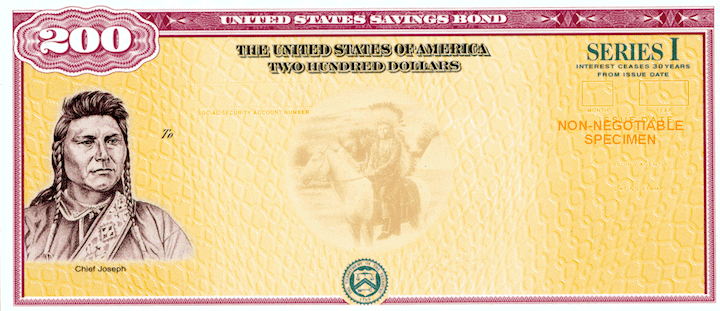 image of series ii USA savings bond with Chief Joseph